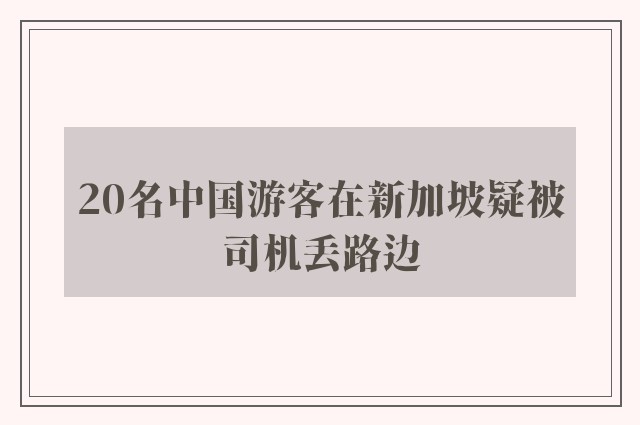 20名中国游客在新加坡疑被司机丢路边