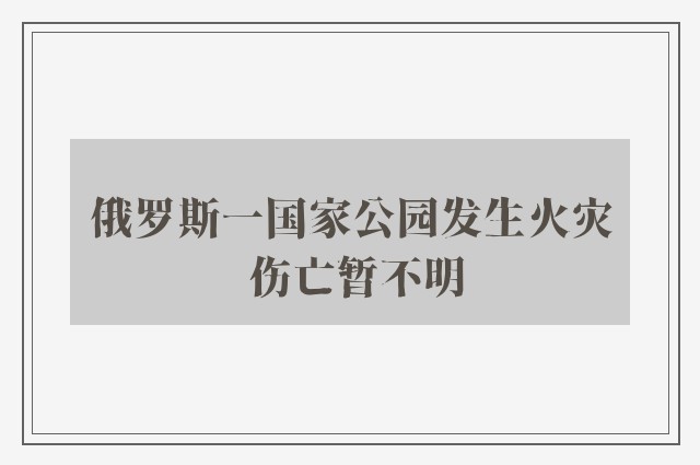 俄罗斯一国家公园发生火灾 伤亡暂不明