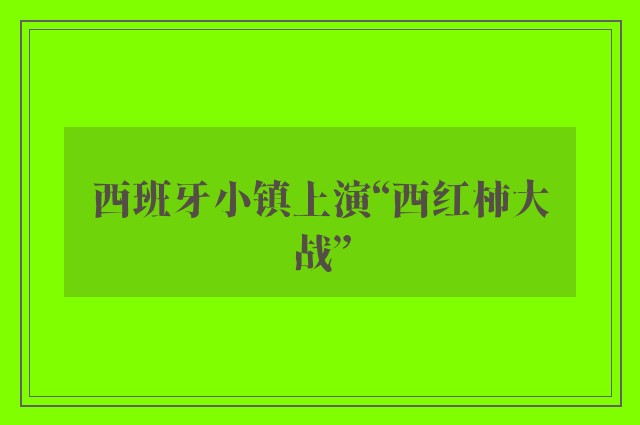 西班牙小镇上演“西红柿大战”