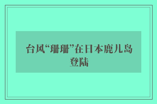 台风“珊珊”在日本鹿儿岛登陆