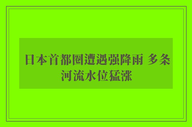 日本首都圈遭遇强降雨 多条河流水位猛涨