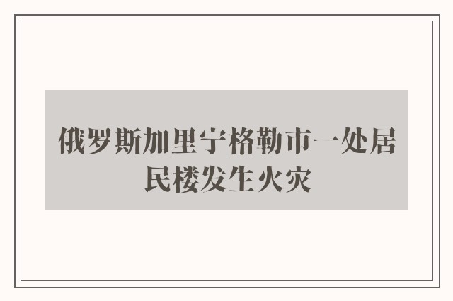 俄罗斯加里宁格勒市一处居民楼发生火灾