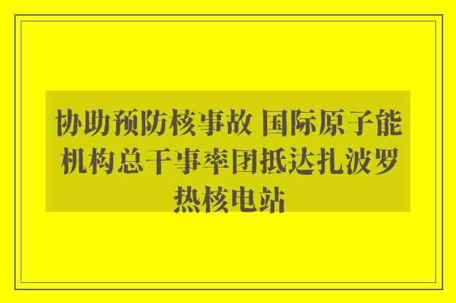 协助预防核事故 国际原子能机构总干事率团抵达扎波罗热核电站