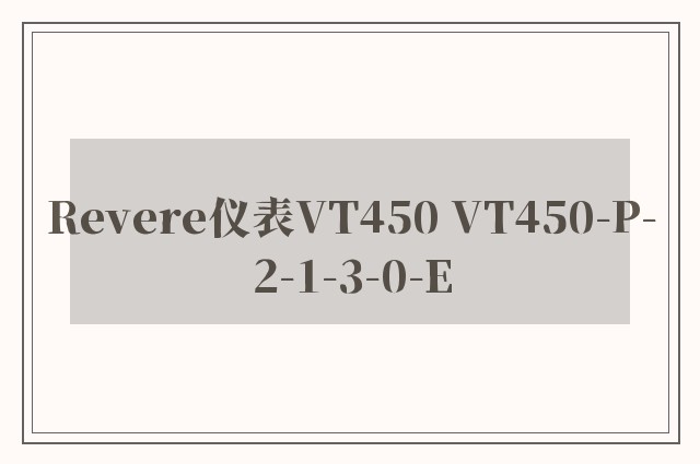 Revere仪表VT450 VT450-P-2-1-3-0-E