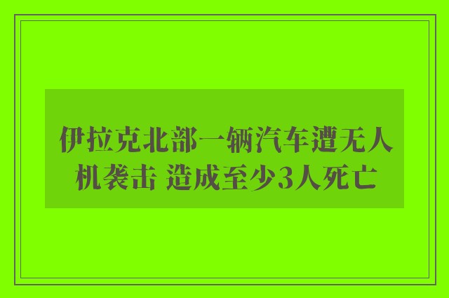 伊拉克北部一辆汽车遭无人机袭击 造成至少3人死亡