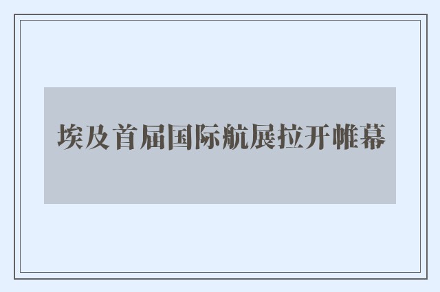 埃及首届国际航展拉开帷幕