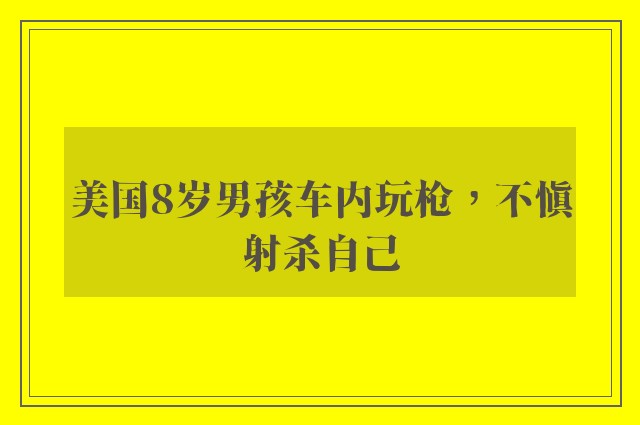 美国8岁男孩车内玩枪，不慎射杀自己