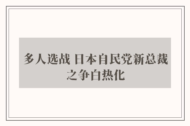 多人选战 日本自民党新总裁之争白热化