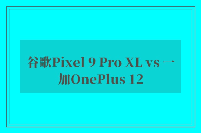 谷歌Pixel 9 Pro XL vs 一加OnePlus 12