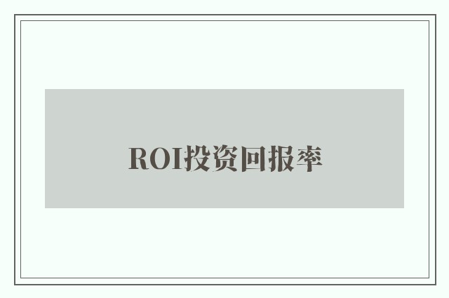 ROI投资回报率