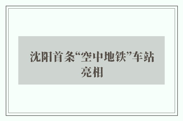 沈阳首条“空中地铁”车站亮相