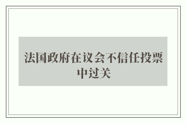 法国政府在议会不信任投票中过关